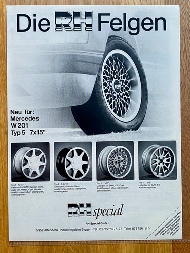 1987 felgen mercedes w201 - rh,