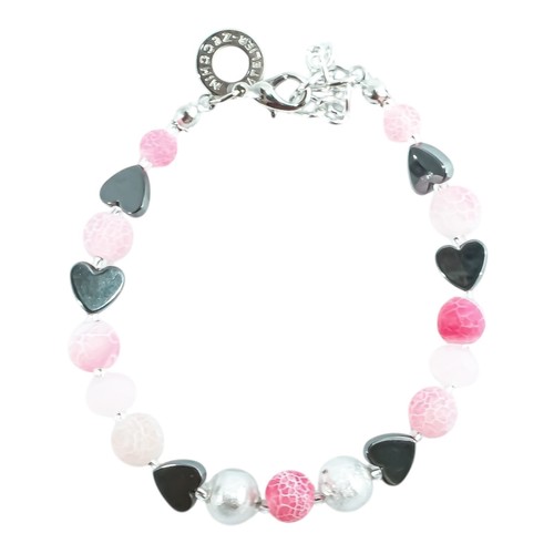 Murano glasarmband rosa silber - rosa,
