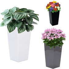 Pflanztopf Hoch Eckig Hochglanz Pflanzkübel Einsatz Blumentopf bis 75 cm Modern