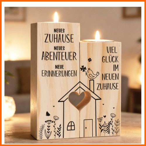 Kerzenständer holz herzform - kerzenständer,