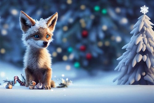 Wandbild rotfuchs schnee - wandbild:,