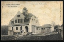 Ansichtskarte Grunau / Rosswein, Neue Schule, Vorderansicht 