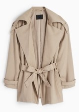 Leichter, verkürzter Trenchcoat, beige, Größe M