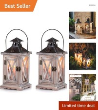 Vintage Windlicht Laterne Holz Metall Dekor Garten Hochzeit Indoor Outdoor