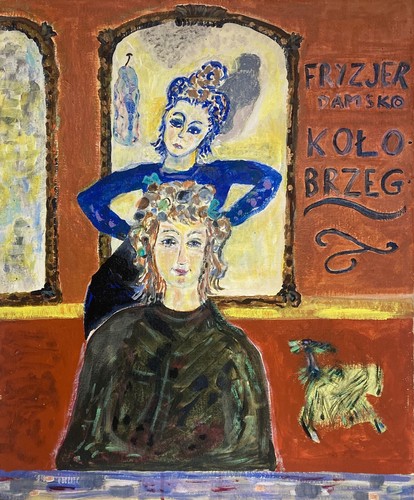 ölbild friseurin frauen - Ölbild,