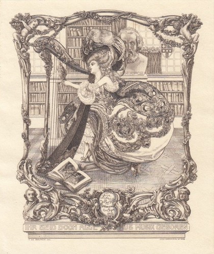 Exlibris bookplate lichtdruck - bookplate,