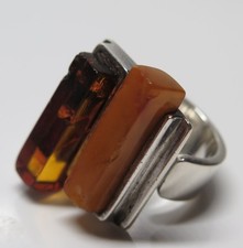 Bernstein Ring 925 Silber