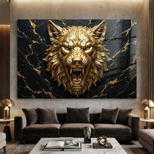 Wütender Wolf in Gold luxus