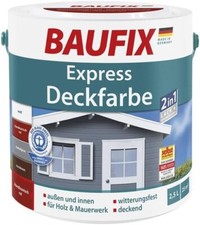 Baufix Express Deckfarbe Skandinavisch Rot Dunkelrot 2,5 L Matt Lack+Grundierung