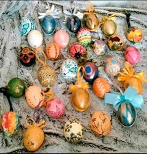 Ostereier, Kunststoff, echte Eier, handbemalt, Ostern, Eier, Frühling, Deko 