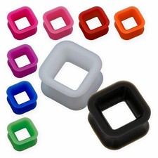 4-30mm Viereck Silikon Fleshtunnel tube earlet silicone plug piercing expander