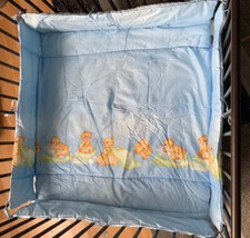 Laufstalleinlage Laufgittereinlage 100cm x100cm Hellblau Mit Bären Top Zustand