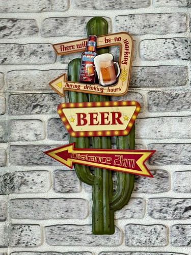 Blechschild kaktus bier - kaktus,