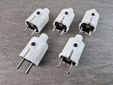 5 x PVC Schuko Stecker ABL für Leitungen bis 3x1,5mm² weiß Schutzkontakt Stecker