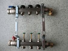 Edelstahl Heizkreisverteiler für Fussbodenheizung mit Topmeter Durchflussmesser 