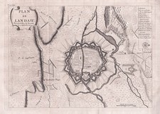 Landau in der Pfalz Rheinland-Pfalz Plan Karte map Kupferstich 1726