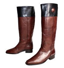 LORENZO BANFI  MILANO DAMEN REITSTIEFEL WOMAN SHOES COGNAC LEDER EU38,5 #K3-022#