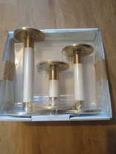 IKEA GLITTRIG Kerzenständer 3er-Set in weiß/gold