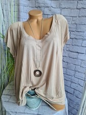 Lascana Shirt Bluse Damen Gr. 44/46 bis 52/54 Kurzarm  beige 766 (8 841) NEU