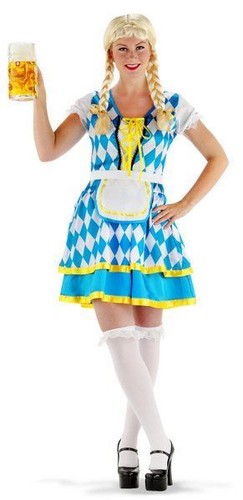Oktoberfestkleid tiroler blau - oktoberfestkleid,