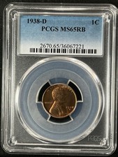 1938-D  1C RB Lincoln Wheat