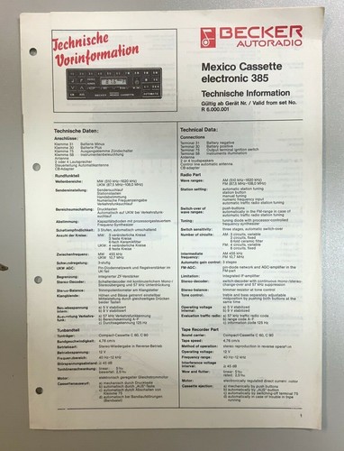 Becker mexico cassette - mexico,