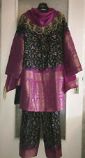 INDISCHES KLEID IM PUNJABI-STIL | SCHWARZ-PINK-GOLD | GRÖßE ca. 46
