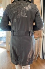 Desigual Leder Mantel, Gr.S(36), grau