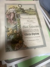 Ehren Diplom Anerkennung Zur langjährigen Mitgliedschaft Aus Zwickau Von 1924