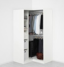PAX / GRIMO Eckkleiderschrank, weiß/weiß, 110/110x201 cm