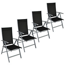 Gartenstuhl Aluminium Hochlehner Alu klappbar verstellbar silber 4 Stück