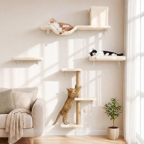 Katzenkletterwand set aus holz - katzenkletterwand,