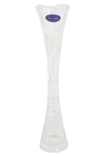 Bohemia Cristal Vase Kristallglas Flaschenform Transparent 25cm Elegant Glitzer