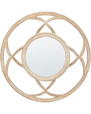 Wandspiegel heller Holzfarbton rund ø 60 cm handgefertigt Modern Iztapalapa