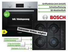 Bosch Herdset Gasherd Gas Herd Autark Auszug Backofen Heißluft + GAS Kochfeld