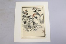 Japanischer Farbholzschnitt Gans signiert Japan um 1900 (GV320)