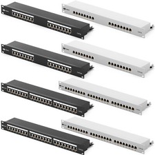 19" Patchpanel für Netzwerkschrank / Setverschrank 16 24 Port RJ45 Cat 6 6a LAN