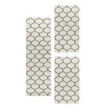 Schlafzimmerteppich Bettumrandung Läufer Set 3-Teilig Skandinavisch Hochflor