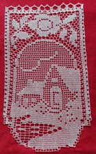 Häkelgardine  Handarbeit  weiss 100%BW ca. 72Hx40cm B