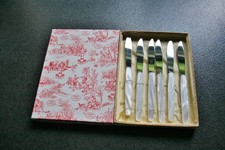 Obstmesser 6er Set Eichenlaub Solingen in OVP Perlmutt Kunststoff Griffe 60er