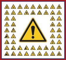 Warnzeichen Aufkleber alle DIN 7010 DIN 4844-02 versch. Größen 5 bis 20 cm