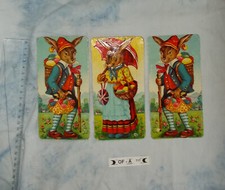 3 alte Osterhasen, Glanzbilder, Oblaten, Scrap, Prägedruck, 3D, OF-A717