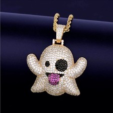 Hip Hop Frech Dämon mit Strass ANHÄNGER HALSKETTE Farbe Gold