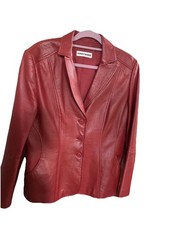 Damen-Lederjacke, rot, Modell