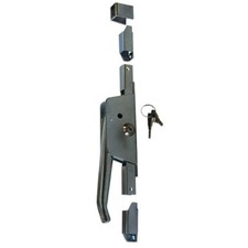 Tortreibriegel Set mit Schloss Torverschluss Türtreibriegel Torriegel Verzinkt