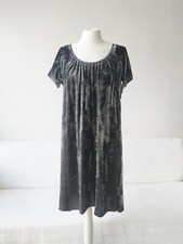 Noa Noa Kleid Hängerchen Kurzarm Panne Samt M 38 40 Schwarz Anthrazit Strass