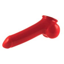 Latex Penishülle XL mit Hodensack Rot Schaft: 16 cm Penis Hülle Latexkleidung