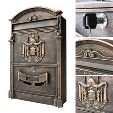 Briefkasten Wandbriefkasten Antik Gold Postkasten Mailbox Letterbox Vintage Post
