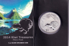 AV-VD Neuseeland New Zealand 2014 1 Dollar Kiwi 31,1 Gr 1 OZ 999 Silber +Z GM11