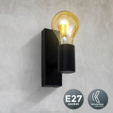Retro Wand-Lampe Vintage E27 Spot Leuchte schwarz matt Industrie-Design LED 230V